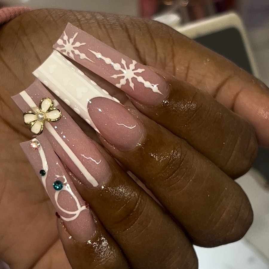 Detailed nail art with 3D designs