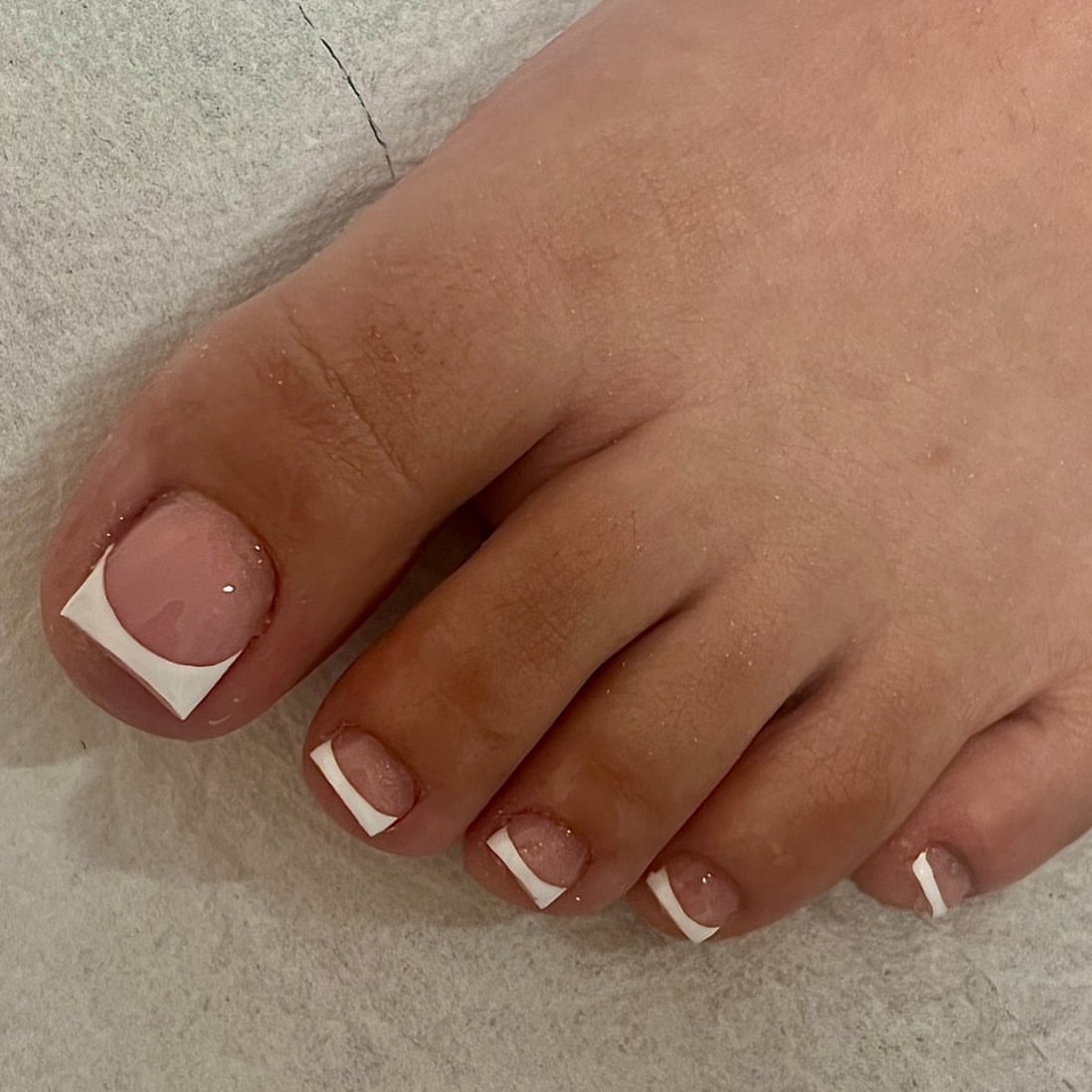 Clean French tip pedicure